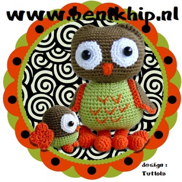 Strijkapplicatie Retro Uiltje Strijkapplicatie Retro Uiltje